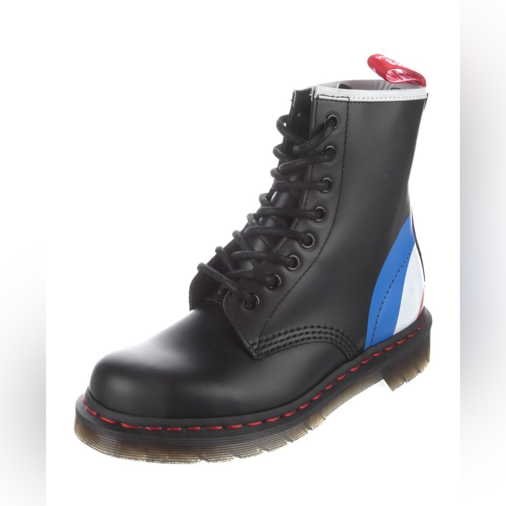 Dr. Martens Leather Printed Combat Boot